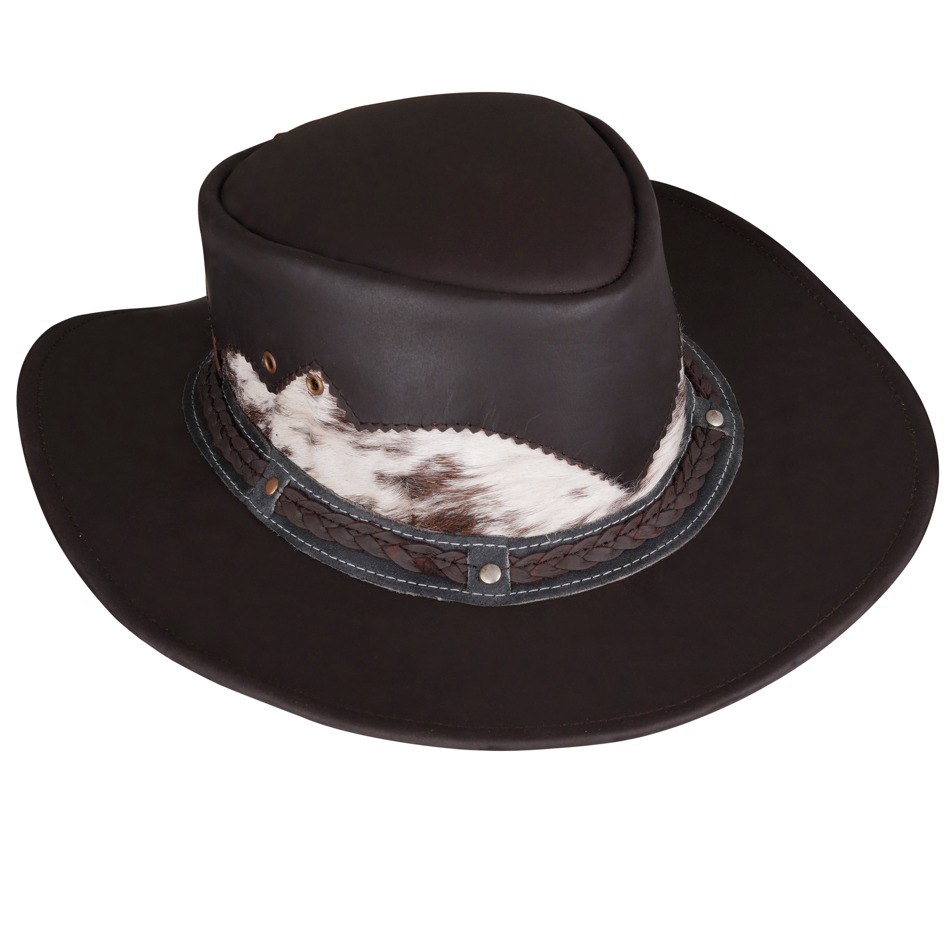 Hair-on Leather Hat - Mens
